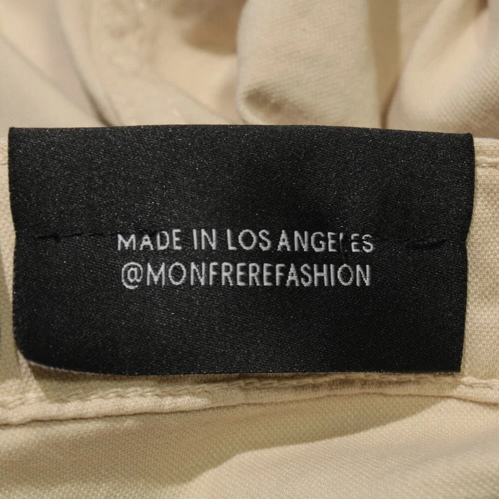 Monfrere NWT 5 Pocket Jeans Size 30 US Slim Straight Beige Cotton & Linen